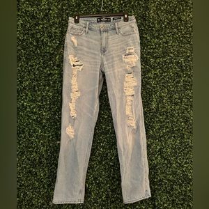 Light washed blue ripped jeans